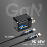 PD45W Ultra-Compact Charger & Revolt 540+180 Rotation Cable - 60W