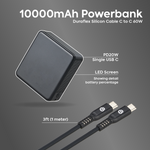 Cubie 10000mAh PD20W Powerbank + Duraflex Silicone Cable - 60W
