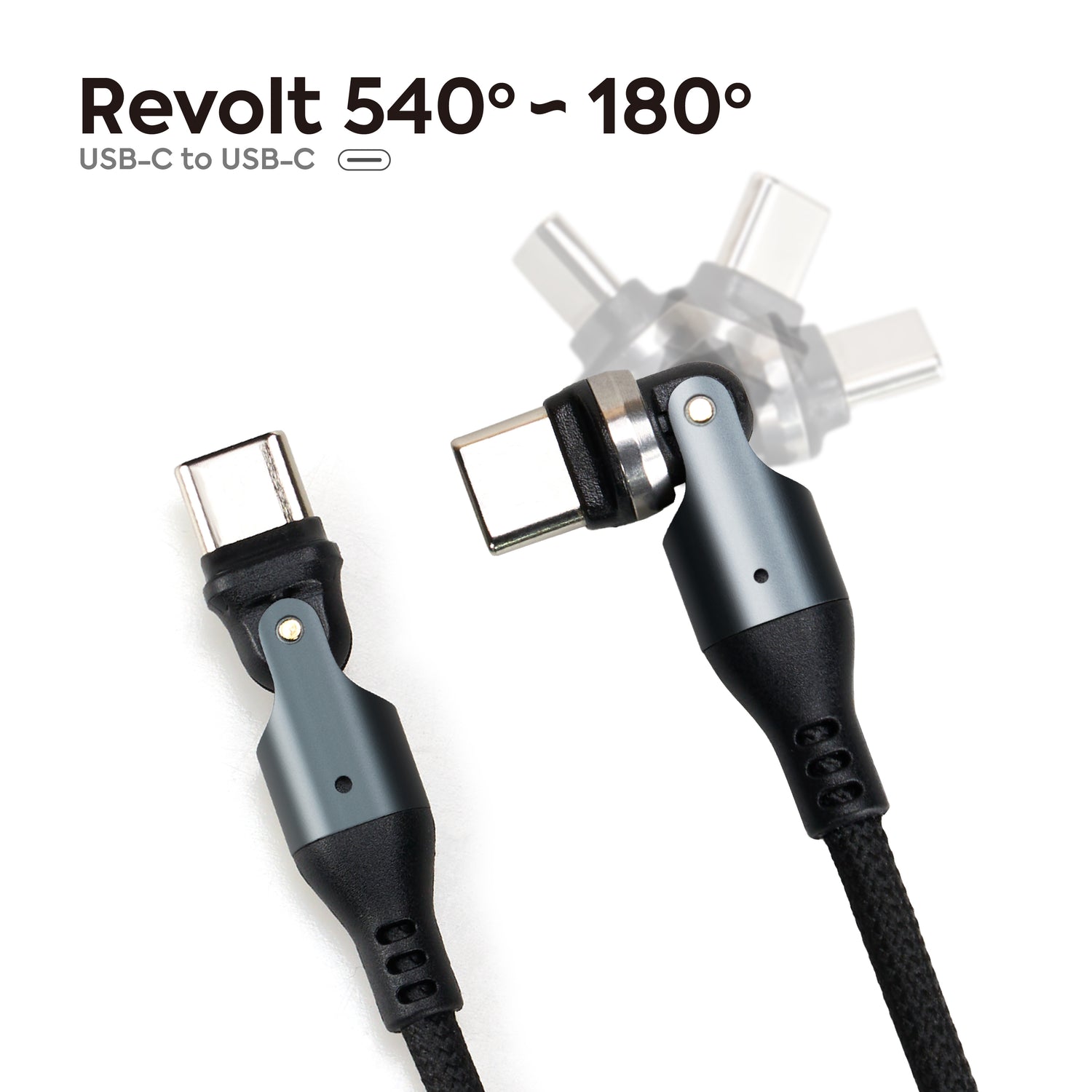 Revolt 540+180degree Rotation Braided Cable - 60W