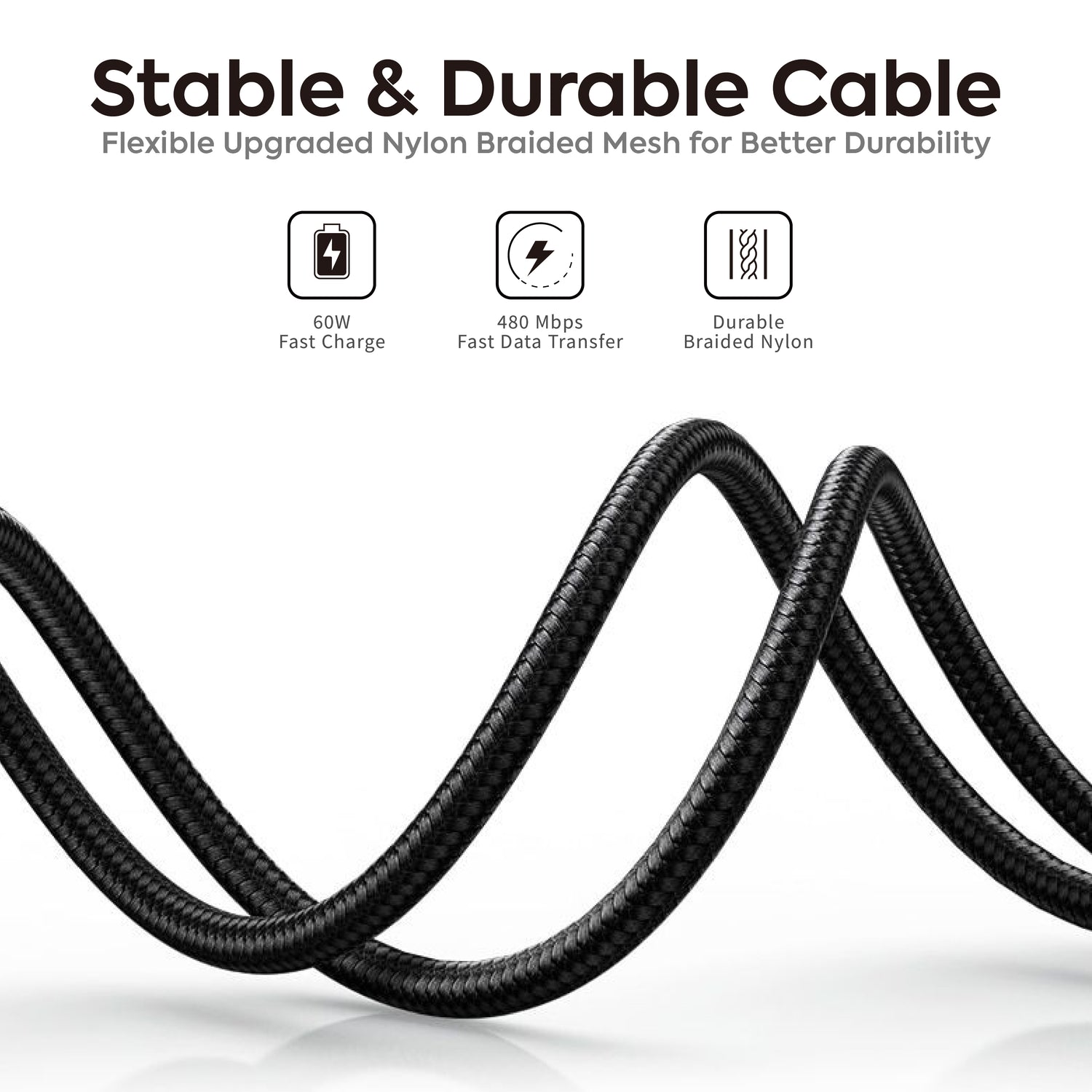 Revolt 540+180degree Rotation Braided Cable - 60W