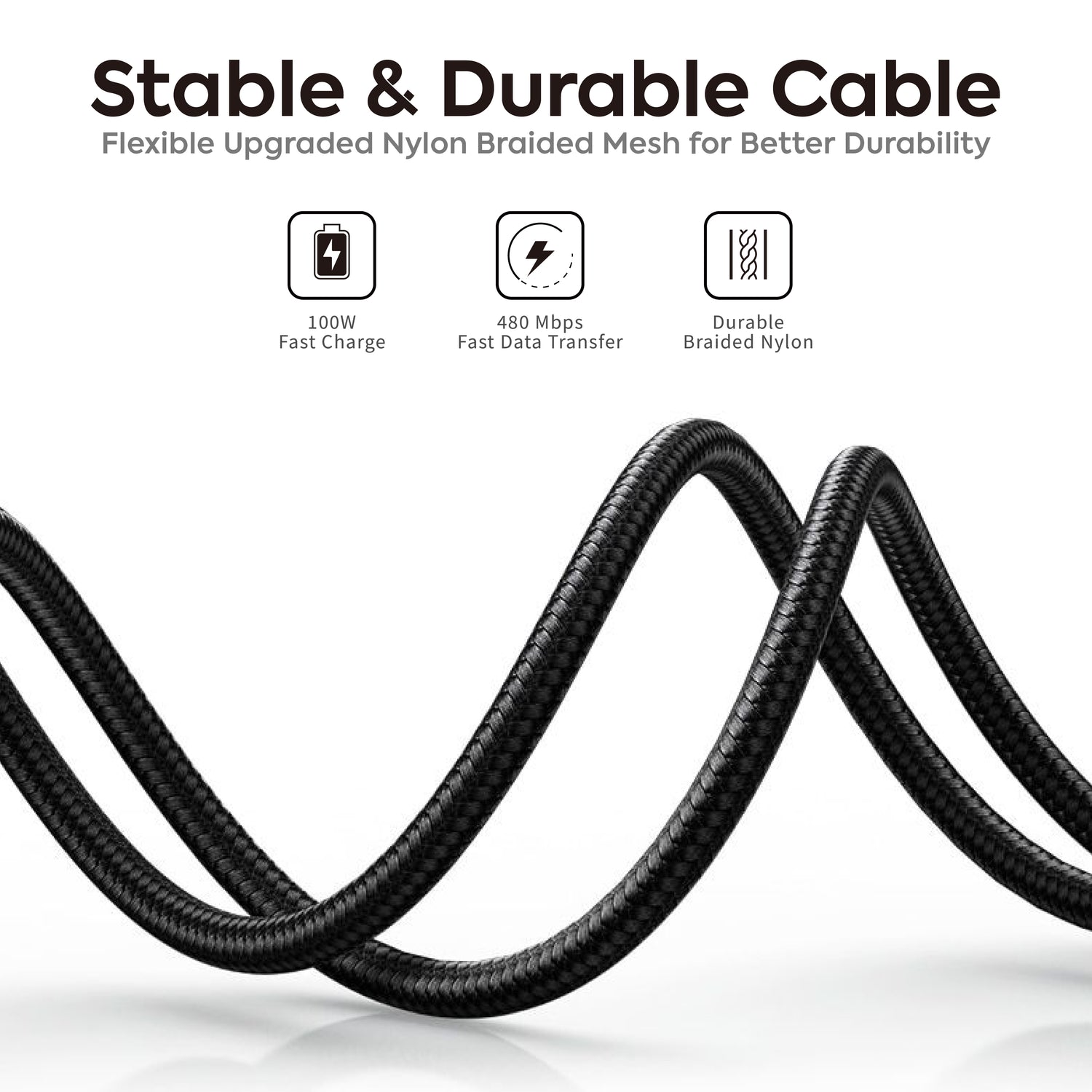 Revolt 540+180degree Rotation Braided Cable - 100W