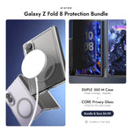araree Galaxy Z Fold 8 Protection Bundle — DUPLE 360 M case + CORE Privacy glass, Clear Black