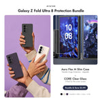 araree Galaxy Z Fold Ultra 8 Protection Bundle — Aero Flex M Slim case + CORE Clear glass, Black / Cream / Violet