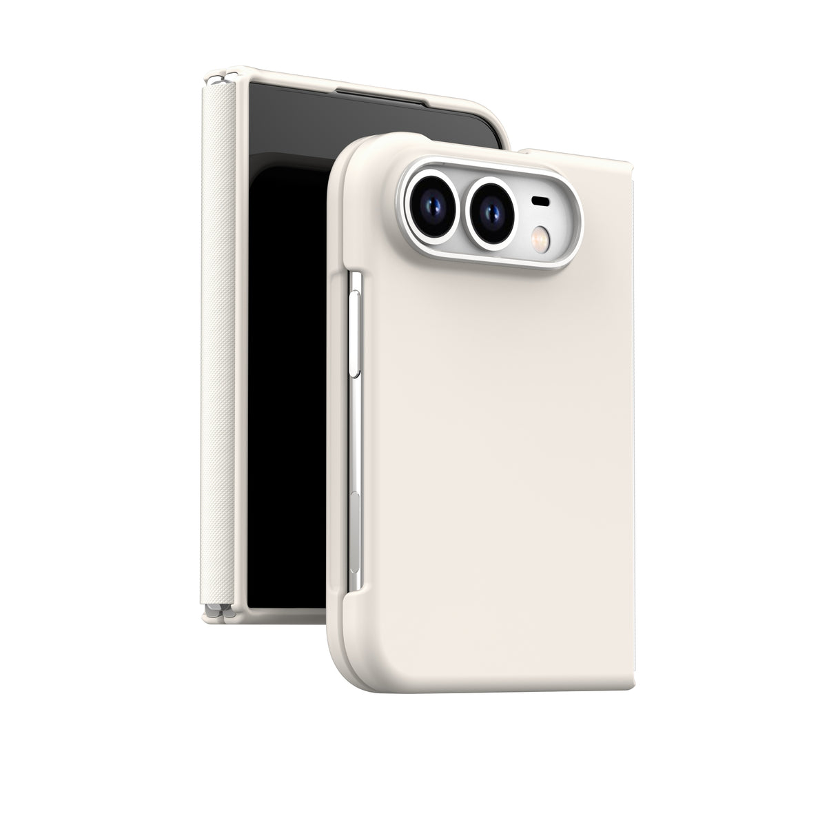 araree Aero Flex M MagSafe case for Apple iPhone Duo in Cream — front frame and back shell