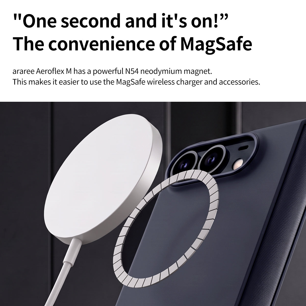 araree Aero Flex M iPhone Duo N54 MagSafe magnet ring diagram