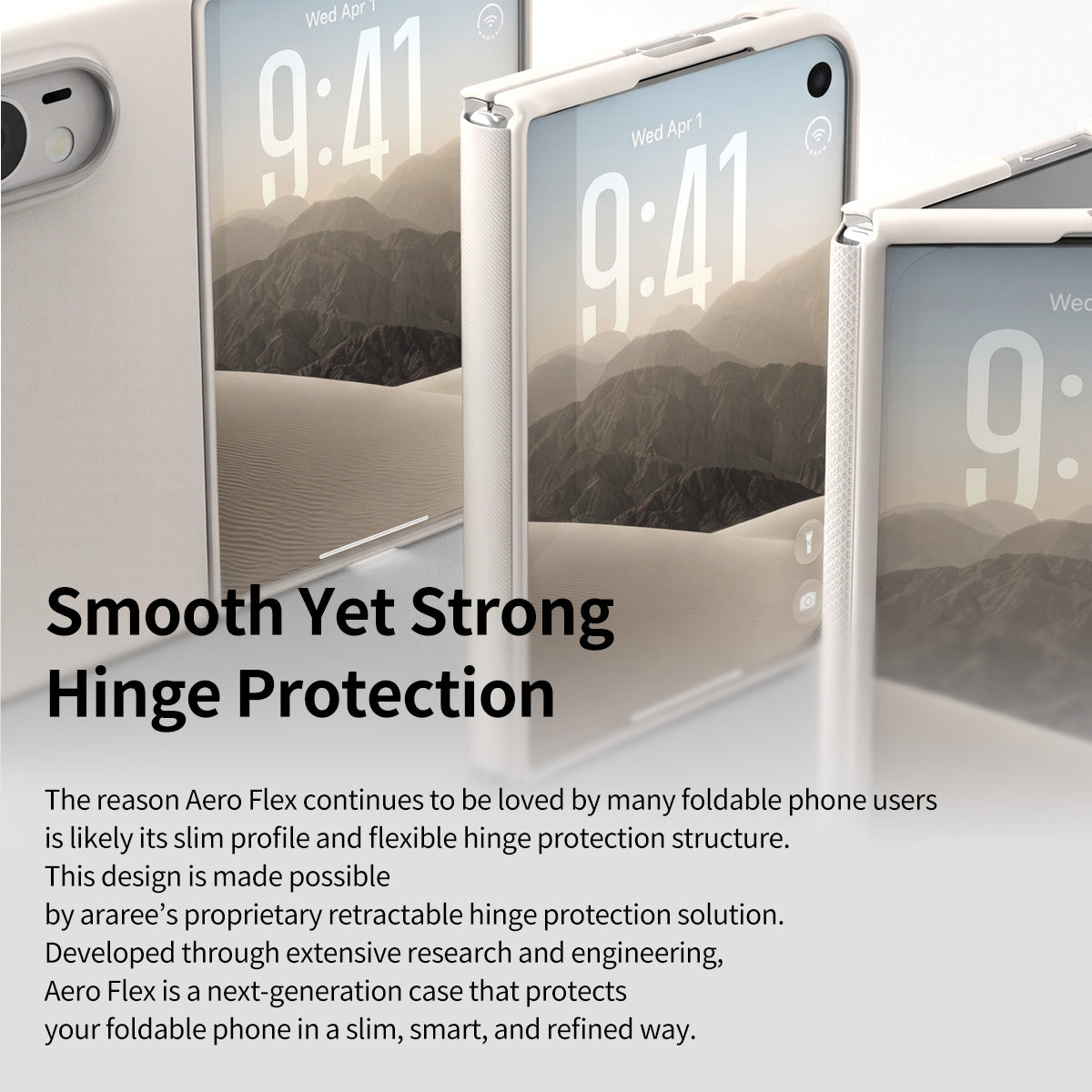 araree Aero Flex M iPhone Duo retractable TPU hinge protection