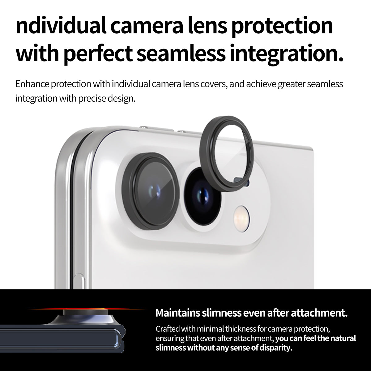 araree CORE MR individual lens caps slim profile on iPhone Duo