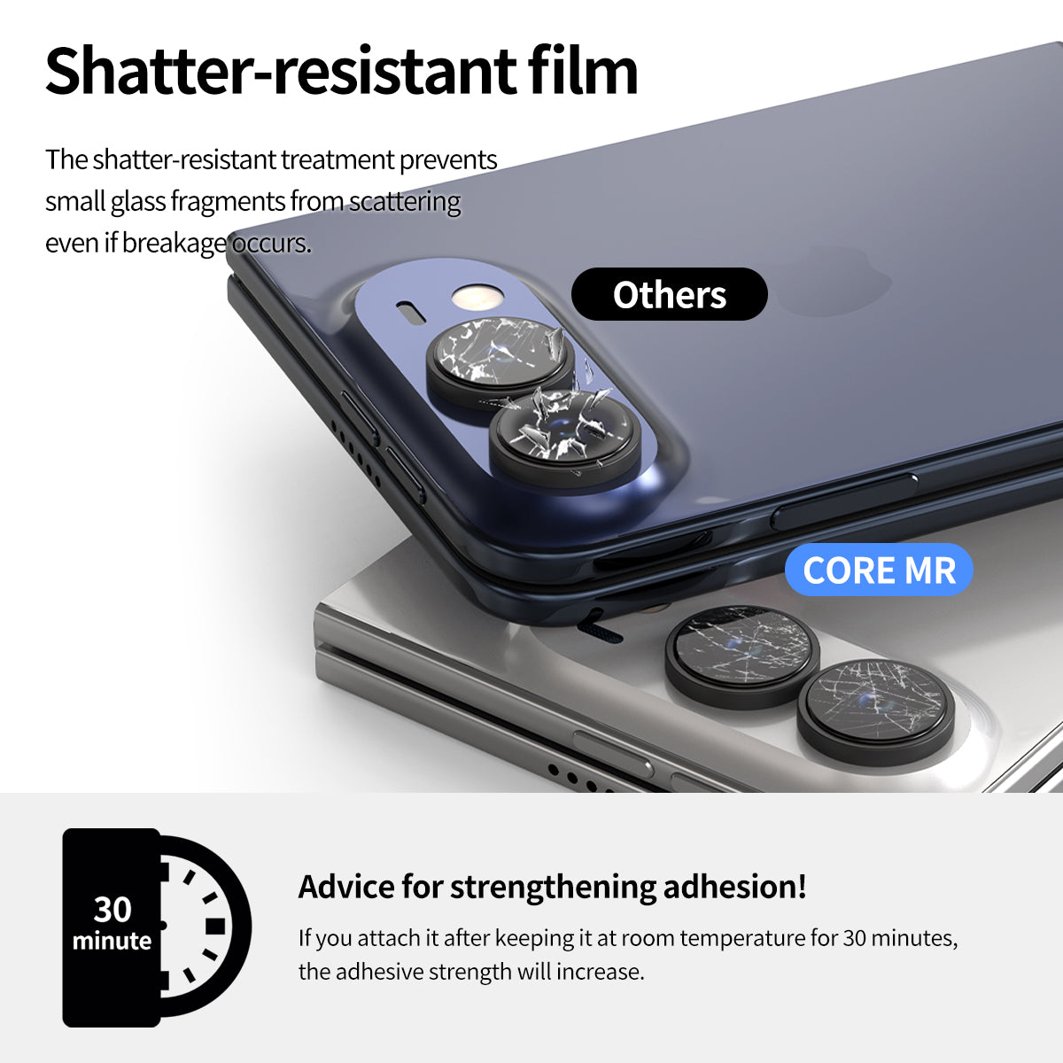 araree CORE MR shatter-resistant film comparison