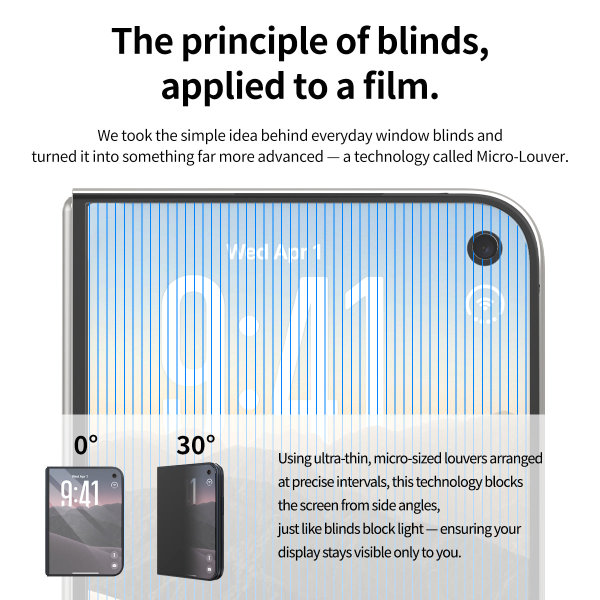 araree CORE PRIVACY Micro-Louver 30 degree privacy technology