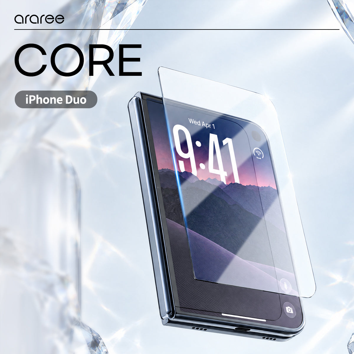 araree CORE tempered glass for Apple iPhone Duo cover screen