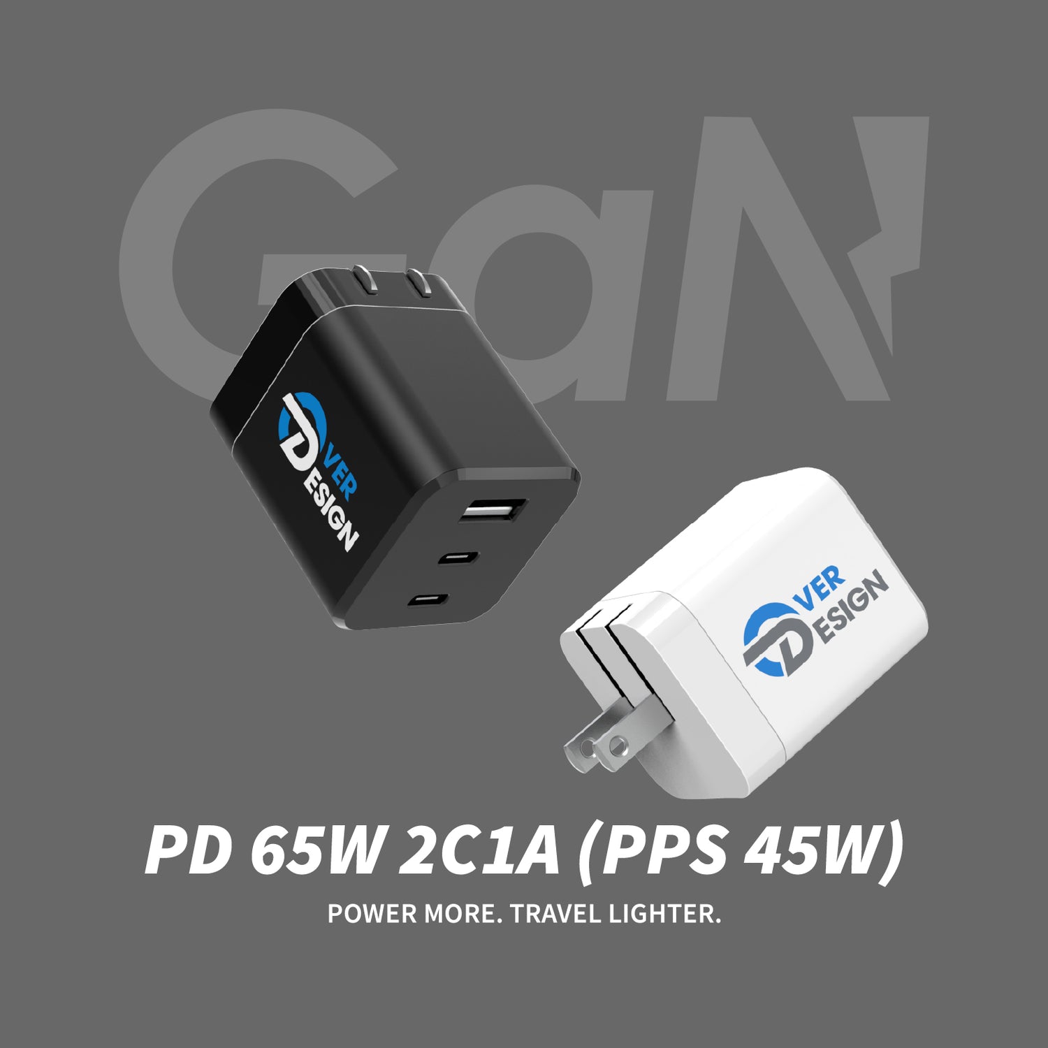 Triple-Port PD65W (PPS45W) 2C+1A Wall Charger