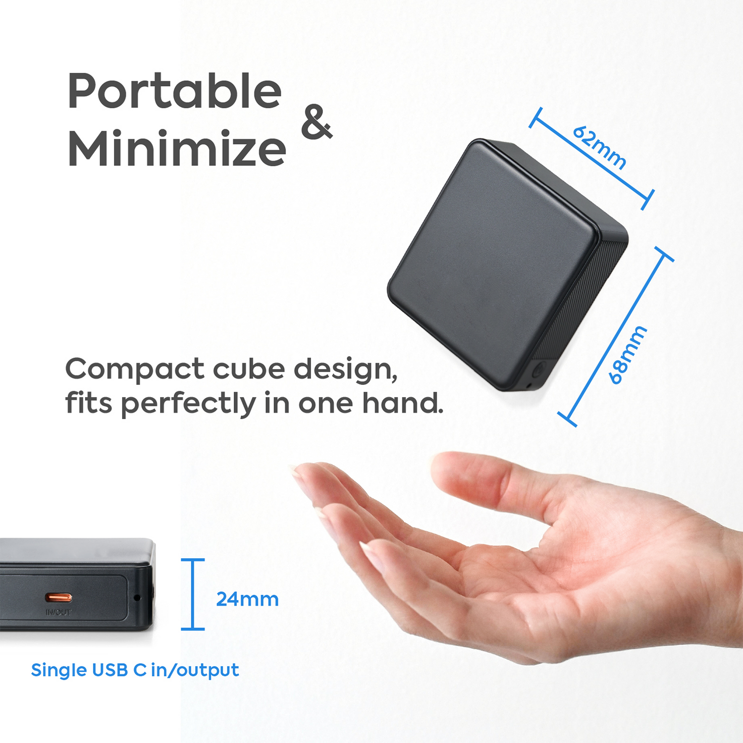 Cubie 10000mAh PD20W Powerbank + Duraflex Silicone Cable - 60W