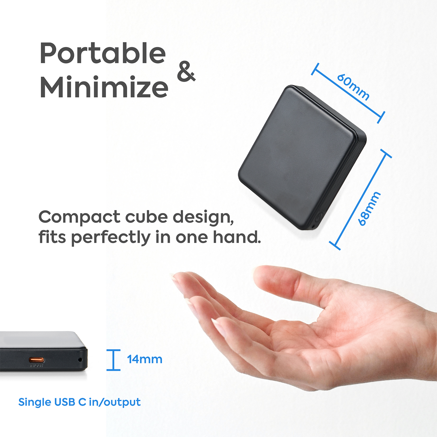 Cubie 5000mAh PD20W Powerbank + Duraflex Silicone Cable - 60W