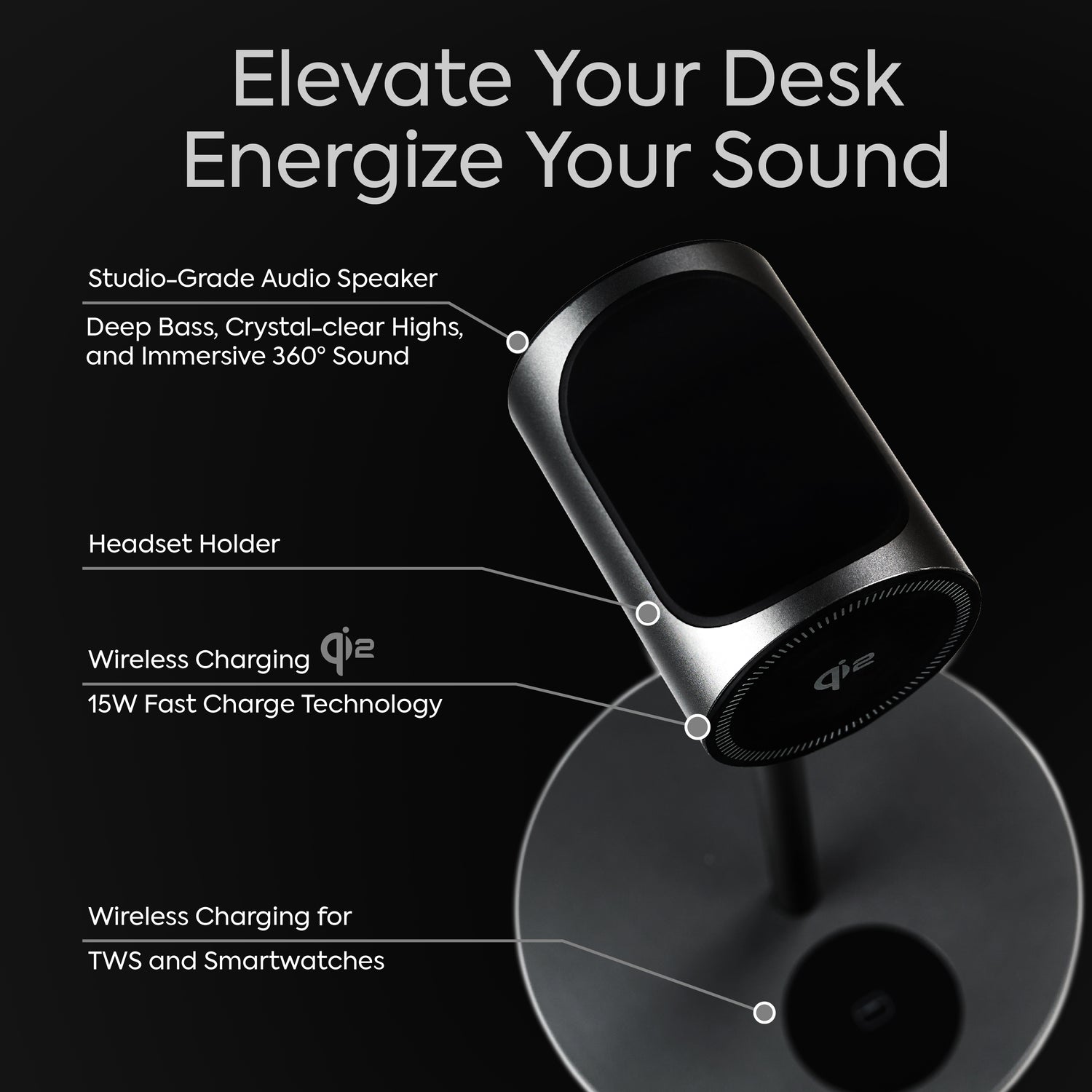 SynthWave Dock - Speaker and Wireless Charging Dock