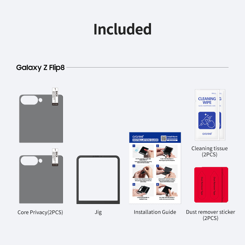 Araree - Galaxy Z Flip 8 | CORE Privacy Screen Protector (2-Pack) |