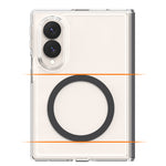 Back view of Galaxy Z Fold 8 in the clear DUPLE 360 M case showing the built-in black magnetic ring