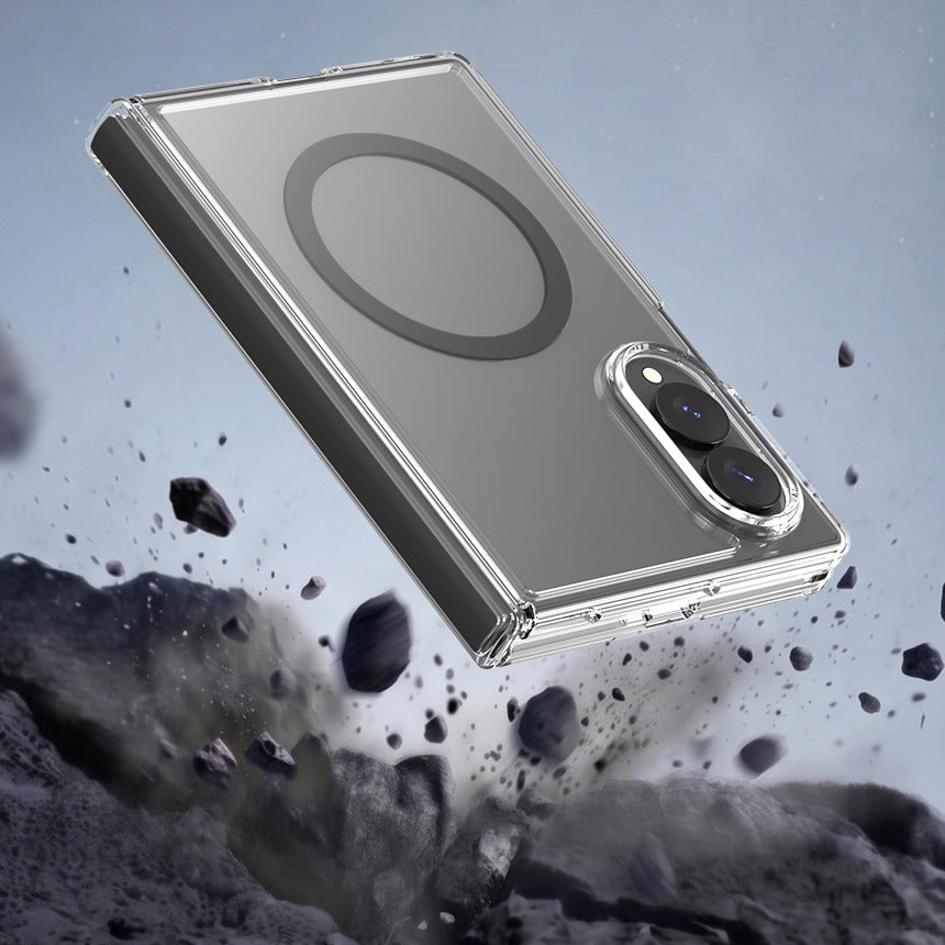 Galaxy Z Fold 8 in the Araree DUPLE 360 M clear black case with shock-absorbing bumper